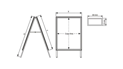 Cavalletto in alluminio Bifacciale